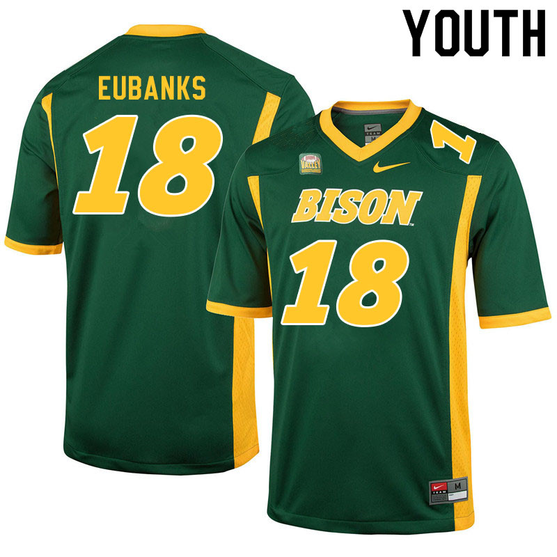 Youth #18 Courtney Eubanks North Dakota State Bison College Football Jerseys Sale-Green - Click Image to Close